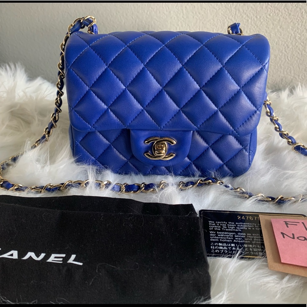 SOLDChanel Mini Square Blue in New Condition